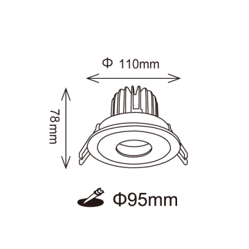 舞光 9.5公分晶鑽防眩崁燈