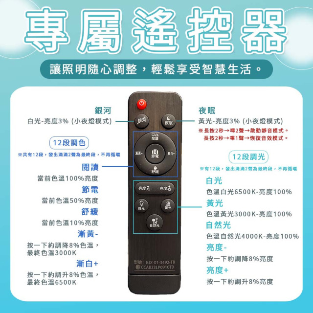 壯格 TRUNK LED 吸頂燈｜2.4G遙控調光調色款｜30W・50W・75W